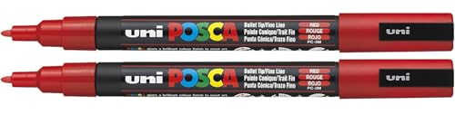 Posca PC-3M Paint Marker Kunststifte – 0,9–1,3 mm Feder – rote Tinte – 2 Stück von POSCA