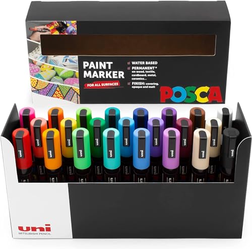 Posca - Paint Marker Art Pens - 1.8-2.5mm - Deskset Gift Set (PC-5M Desk Set of 23) von POSCA