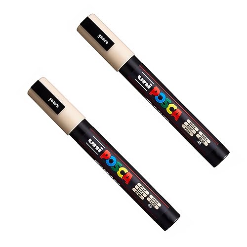 Posca PC-5M Paint Marker Kunststifte – 1,8–2,5 mm Spitze – 2 Stück (Beige) Posca PC-5M Paint Marker Kunststifte – 1,8–2,5 mm Spitze – 2 Stück (Beige) von POSCA