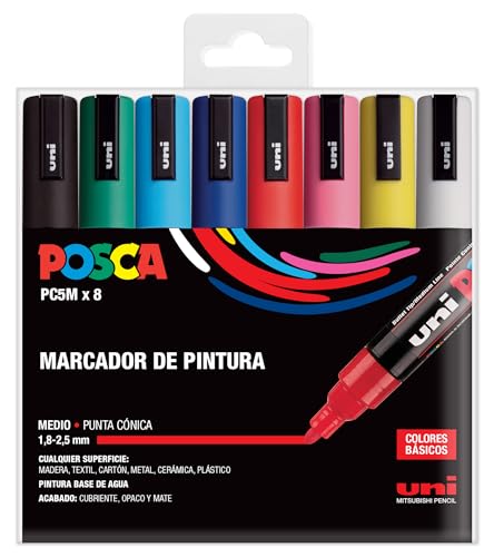 Posca UNI Stifte-Set, PC, 5 m, Basic, 8 Stück Posca UNI Stifte-Set, PC, 5 m, Basic, 8 Stück von POSCA