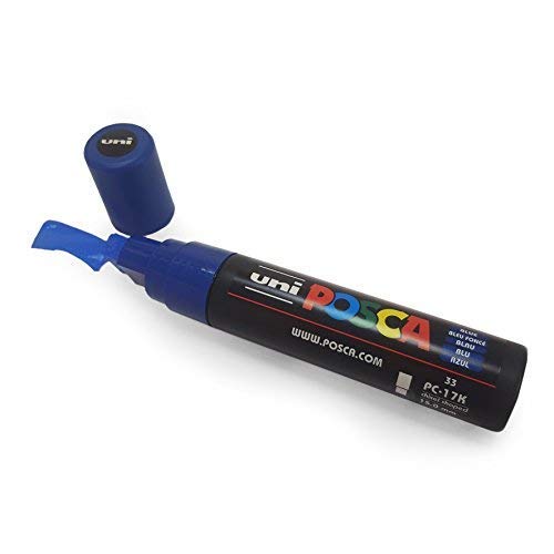Uni-Ball Posca Marker Pen pc-17 K – XXL Keilspitze für große Hintergrund – Single Pen – in 10 Farben erhältlich blau von POSCA
