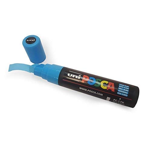 Uni-Ball Posca Marker Pen pc-17 K – XXL Keilspitze für große Hintergrund – Single Pen – in 10 Farben erhältlich hellblau von POSCA