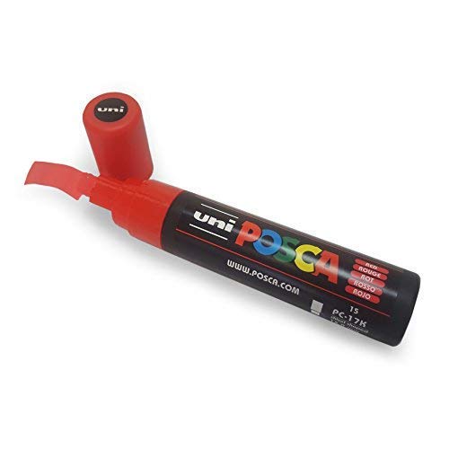 Uni-Ball Posca Marker Pen pc-17 K – XXL Keilspitze für große Hintergrund – Single Pen – in 10 Farben erhältlich rot von POSCA