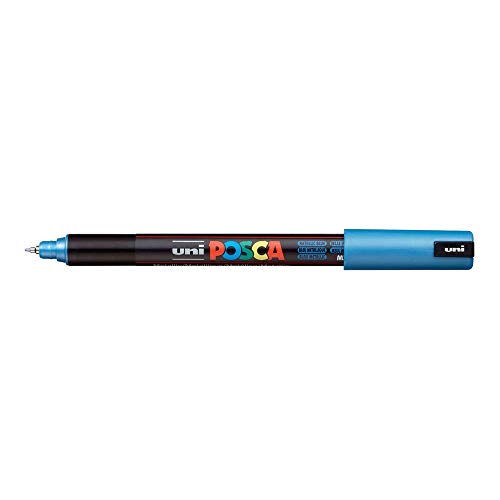 Uni Posca Marker / Glasstift PC-1MR, feine Rundspitze, 0,7 mm, Blau-Metallic Uni Posca Marker / Glasstift PC-1MR, feine Rundspitze, 0,7 mm, Blau-Metallic von POSCA