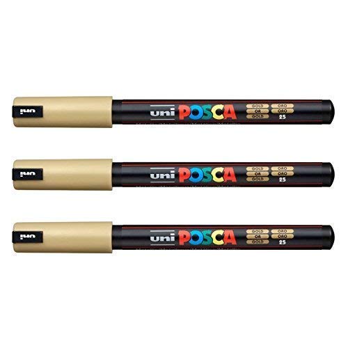 Uni Posca Marker PC-1MR in 16 Farben, 3er-Pack gold von POSCA