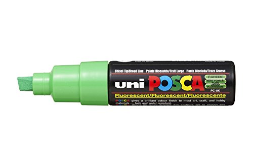 Uni Posca Marker PC- 8 K, Glasschreiber, Spitzenbreite 8 mm, grün fluoreszierend von POSCA