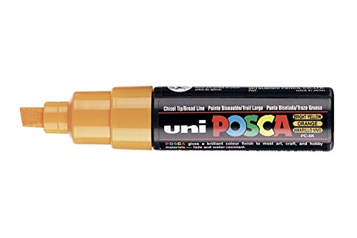 Uni Posca Marker PC-8K Farbe Glas Stift Breite Meißelspitze 8.00mm Hell Gelb von POSCA