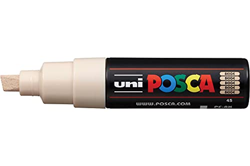 Uni Posca Marker PC-8K Glas Stift Breite Meißelspitze 8.00mm Biege von POSCA