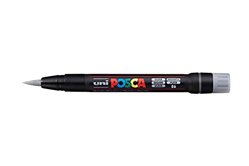 Uni Posca Marker PCF-350 Lack Glas Pen Spitze 8 mm silberfarben von POSCA