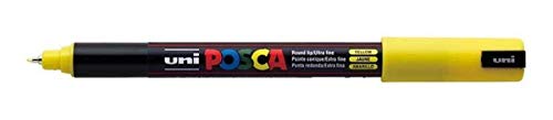 Uni Posca PC-1MR Yellow Colour Paint Marker Pens Ultra Fine 0.7mm Calibre Nib Tip Writes On Any Surface Glass Metal Plastic Fabric Stone Wood by Posca von POSCA