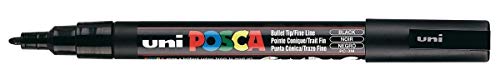 Uni Posca PC-3M Black Colour Paint Marker Pen 1.5mm Fine Bullet Nib Writes On Any Surface Plastic Glass Wood Fabric MetaL by Posca von POSCA