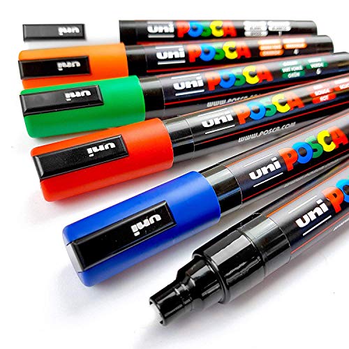 Uni Posca PC-5M Paint Marker Art Fabric Metal Glass Pen – sortierte Packung mit Core 6 von POSCA