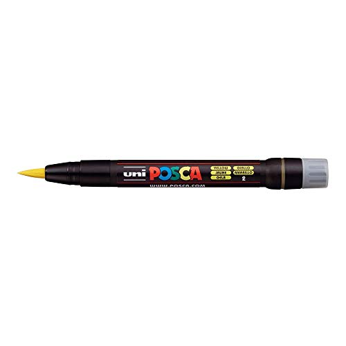Uni Posca Pinselstift PCF - 350, für Glasmalerei, Strichstärke 8 mm, Gelb Uni Posca Pinselstift PCF - 350, für Glasmalerei, Strichstärke 8 mm, Gelb von POSCA