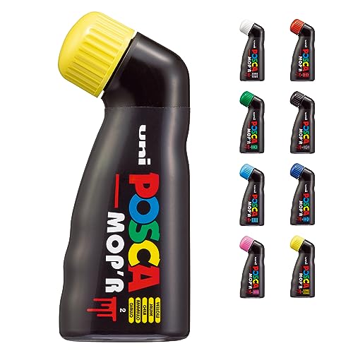 POSCA 183207 - POSCA Marker MOP´R PCM-22, runde Stempelspitze 3 - 19 mm, gelb, 1 Stück, ergonomische Form von POSCA