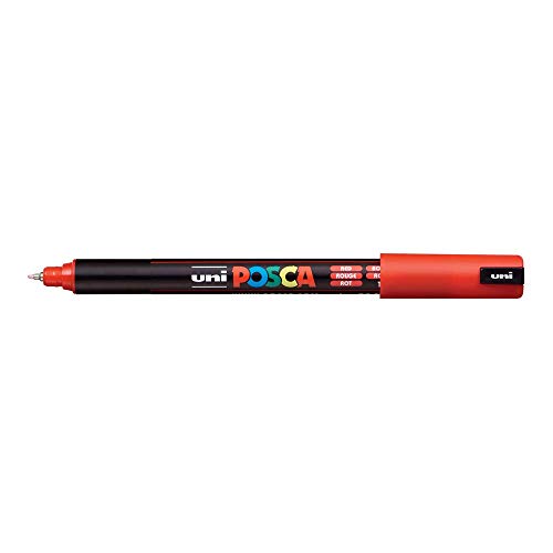 POSCA Pigmentmarker PC1MR, Rot, Feine Rundspitze für feine Details, Markerstift, 202964031 POSCA Pigmentmarker PC1MR, Rot, Feine Rundspitze für feine Details, Markerstift, 202964031 von POSCA