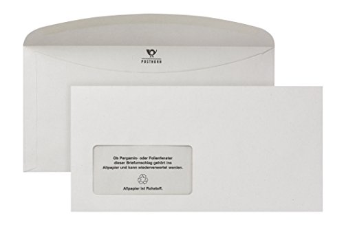 POSTHORN Briefumschlag C6/5 (114x229x1mm) nassklebend mit Fenster grau 80g ASK Velox3000 1000 Stück von POSTHORNvelox