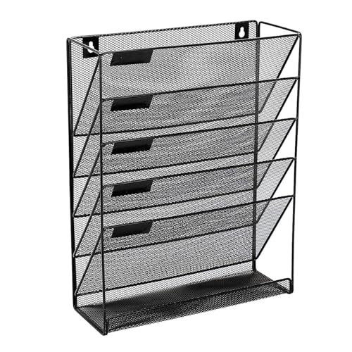Aktenablage - Dokumentenhalter zur Wandmontage, Dokumentenhalter for Aufhängen an der Wand | Papierablage mit 5 Ebenen, Briefablage for Schreibtischablage Aktenablage - Dokumentenhalter zur Wandmontage, Dokumentenhalter for Aufhängen an der Wand | Papierablage mit 5 Ebenen, Briefablage for Schreibtischablage von POTUBI