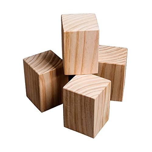 POTUBI Möbelerhöhung, 5 x 5 cm, Möbelerhöhung, Möbelfüße, Bett, Möbelerhöhungen, Möbelbeine, Holzbettheber, robuste Holzerhöhungen (3 cm)(3cm) von POTUBI