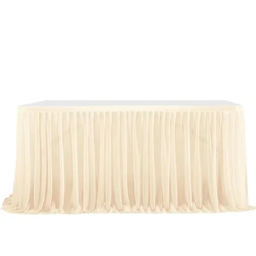 POTUBI Party-Tischrock, Hochzeitstischröcke, Geburtstagstischrock, Hochzeitsfeier, Tutu, Tüll-Tischrock, Hochzeitsfeier, Heimdekoration, Party-Tischröcke (rot, 122 x 77 cm)(Color 5,9FT (275x77cm)) von POTUBI