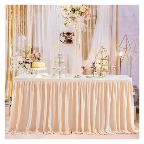 POTUBI Party-Tischrock, Party-Tischrock, Kuchen-Dessert-Tischdecke, plissierter Hochzeits-Tischrock, Hotel-Geburtstags-Tischdekoration, Party-Tischröcke (schwarz, 78 x 427 cm)(Color 3,6FT (78X183CM)) von POTUBI