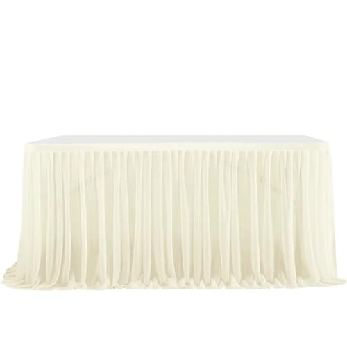 Party-Tischrock, Party-Tischrock, Geburtstag, plissierter Dessert-Tischdeckenbezug, Hochzeitstischrock, Hotel-Display, Esstischdekoration, Party-Tischröcke (rot, 2,43 m x 0,77 m)(Beige,8FT2.43mx0.77m) Party-Tischrock, Party-Tischrock, Geburtstag, plissierter Dessert-Tischdeckenbezug, Hochzeitstischrock, Hotel-Display, Esstischdekoration, Party-Tischröcke (rot, 2,43 m x 0,77 m)(Beige,8FT2.43mx0.77m) von POTUBI