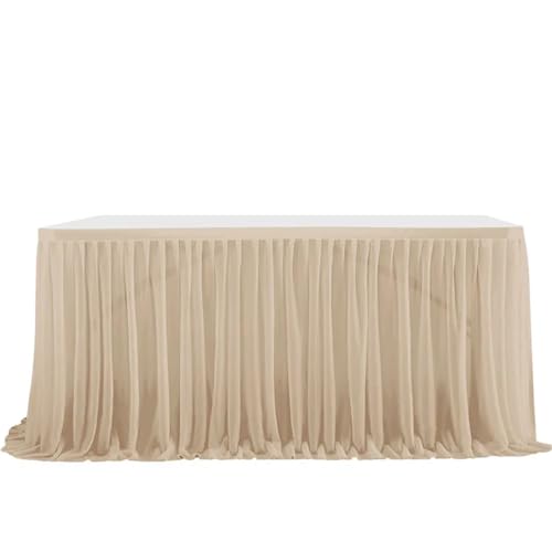Party-Tischrock, Party-Tischrock, Geburtstag, plissierter Dessert-Tischdeckenbezug, Hochzeitstischrock, Hotel-Display, Esstischdekoration, Party-Tischröcke (rot, 2,43 m x 0,77 m)(Color 5,4FT 1.22m x0. von POTUBI