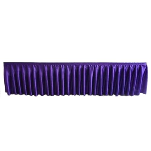 Party-Tischrock, Party-Tischröcke, Eisseiden-Chiffon, Hochzeitstischrock, Party-Bankett, Bühnen-Tischrock for Tischdecken-Dekoration, Party-Dekorationen (rot, H120 cm x L300 cm)(Color 5,H50cm x L300cm von POTUBI
