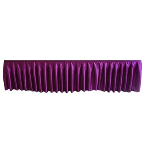 Party-Tischrock, Party-Tischröcke, Eisseiden-Chiffon, Hochzeitstischrock, Party-Bankett, Bühnen-Tischrock for Tischdecken-Dekoration, Party-Dekorationen (rot, H120 cm x L300 cm)(Dark Purple,H50cm x L3 von POTUBI