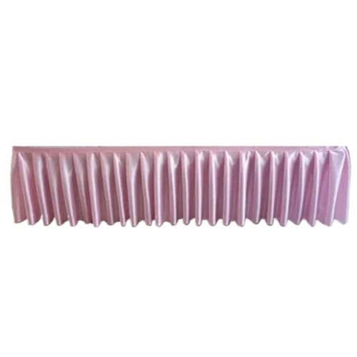 Party-Tischrock, Party-Tischröcke, Eisseiden-Chiffon, Hochzeitstischrock, Party-Bankett, Bühnen-Tischrock for Tischdecken-Dekoration, Party-Dekorationen (rot, H120 cm x L300 cm)(Pink,H75cm x L300cm) von POTUBI