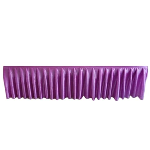 Party-Tischrock, Party-Tischröcke, Eisseiden-Chiffon, Hochzeitstischrock, Party-Bankett, Bühnen-Tischrock for Tischdecken-Dekoration, Party-Dekorationen (rot, H120 cm x L300 cm)(Purple,H50cm x L300cm) von POTUBI
