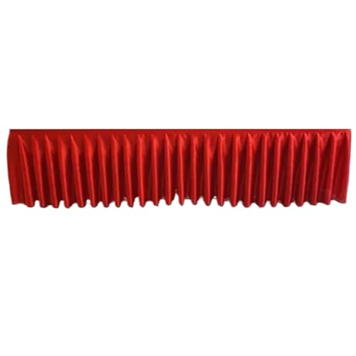 Party-Tischrock, Party-Tischröcke, Eisseiden-Chiffon, Hochzeitstischrock, Party-Bankett, Bühnen-Tischrock for Tischdecken-Dekoration, Party-Dekorationen (rot, H120 cm x L300 cm)(Red,H20cm x L300cm) von POTUBI