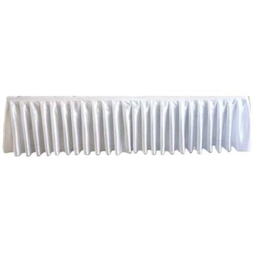 Party-Tischrock, Party-Tischröcke, Eisseiden-Chiffon, Hochzeitstischrock, Party-Bankett, Bühnen-Tischrock for Tischdecken-Dekoration, Party-Dekorationen (rot, H120 cm x L300 cm)(White,H75cm x L300cm) von POTUBI