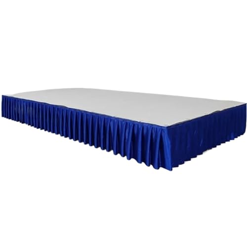 Party-Tischrock, Party-Tischröcke, Hochzeits-Tischrock for Tischdecke, Tischdecke, Hochzeitsbühne, weiße Eisseide, Tischrock, Dekoration, Party-Dekorationen (rot, H110 x B300 cm)(Blue,H50xW300CM) von POTUBI