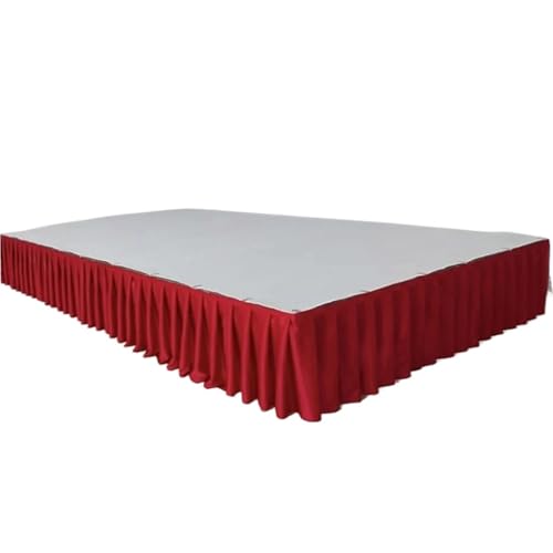 Party-Tischrock, Party-Tischröcke, Hochzeits-Tischrock for Tischdecke, Tischdecke, Hochzeitsbühne, weiße Eisseide, Tischrock, Dekoration, Party-Dekorationen (rot, H110 x B300 cm)(Color 7,H50xW300CM) von POTUBI