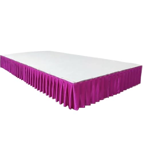 Party-Tischrock, Party-Tischröcke, Hochzeits-Tischrock for Tischdecke, Tischdecke, Hochzeitsbühne, weiße Eisseide, Tischrock, Dekoration, Party-Dekorationen (rot, H110 x B300 cm)(Color 9,H80xW300CM) von POTUBI