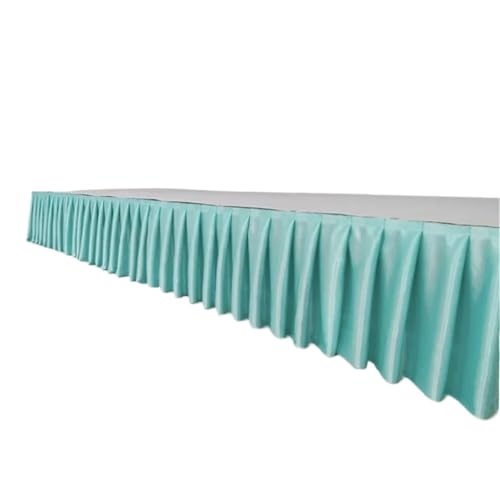 Party-Tischrock, Party-Tischröcke, Hochzeits-Tischrock for Tischdecke, Tischdecke, Hochzeitsbühne, weiße Eisseide, Tischrock, Dekoration, Party-Dekorationen (rot, H110 x B300 cm)(Color 3,H80xW300CM) von POTUBI
