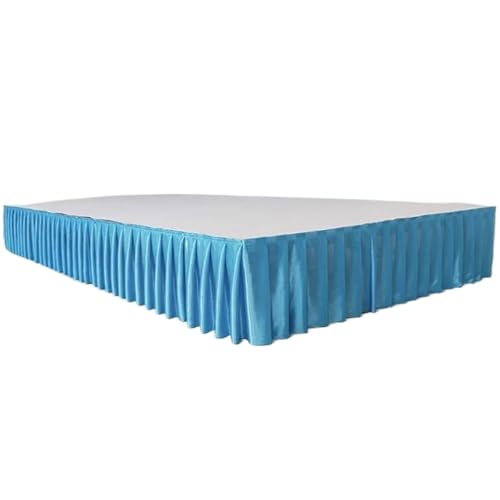 Party-Tischrock, Party-Tischröcke, Hochzeits-Tischrock for Tischdecke, Tischdecke, Hochzeitsbühne, weiße Eisseide, Tischrock, Dekoration, Party-Dekorationen (rot, H110 x B300 cm)(Lake Blue,H30xW300CM) von POTUBI