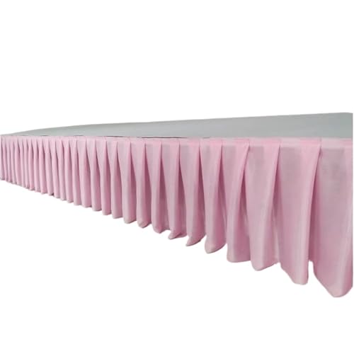 Party-Tischrock, Party-Tischröcke, Hochzeits-Tischrock for Tischdecke, Tischdecke, Hochzeitsbühne, weiße Eisseide, Tischrock, Dekoration, Party-Dekorationen (rot, H110 x B300 cm)(Light Pink,H110xW300C von POTUBI