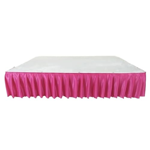 Party-Tischrock, Party-Tischröcke, Hochzeits-Tischrock for Tischdecke, Tischdecke, Hochzeitsbühne, weiße Eisseide, Tischrock, Dekoration, Party-Dekorationen (rot, H110 x B300 cm)(Red,H50xW300CM) von POTUBI