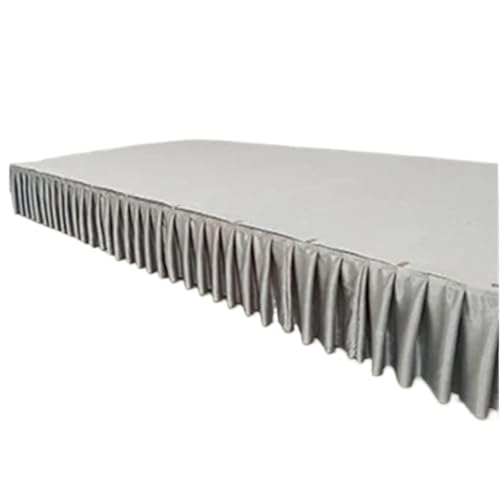 Party-Tischrock, Party-Tischröcke, Hochzeits-Tischrock for Tischdecke, Tischdecke, Hochzeitsbühne, weiße Eisseide, Tischrock, Dekoration, Party-Dekorationen (rot, H150 x L300 cm)(Grey,H30xL300CM) von POTUBI