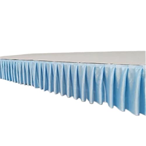 Party-Tischrock, Party-Tischröcke, Hochzeits-Tischrock for Tischdecke, Tischdecke, Hochzeitsbühne, weiße Eisseide, Tischrock, Dekoration, Party-Dekorationen (rot, H150 x L300 cm)(Light Blue,H50xL300CM von POTUBI