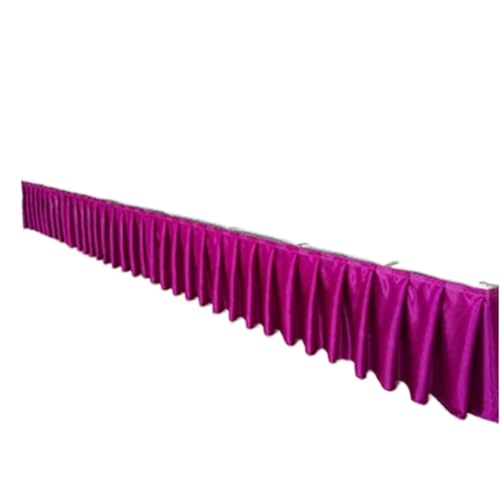 Party-Tischrock, Party-Tischröcke, Hochzeits-Tischrock for Tischdecke, Tischdecke, Hochzeitsbühne, weiße Eisseide, Tischrock, Dekoration, Party-Dekorationen (rot, H150 x L300 cm)(Pink Purple,H75xL300C von POTUBI
