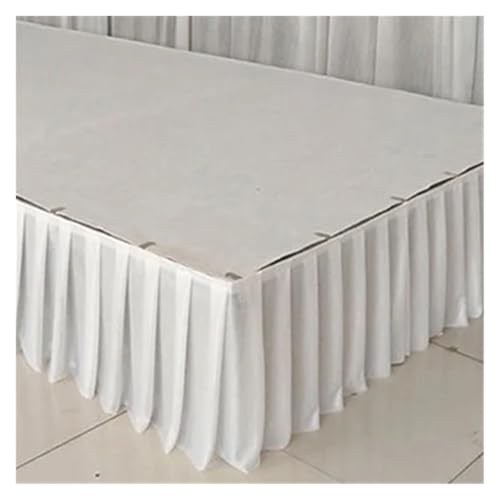 Party-Tischrock, Party-Tischröcke, Hochzeits-Tischrock for Tischdecke, Tischdecke, Hochzeitsbühne, weiße Eisseide, Tischrock, Dekoration, Party-Dekorationen (rot, H150 x L300 cm)(White,H30xL300CM) von POTUBI
