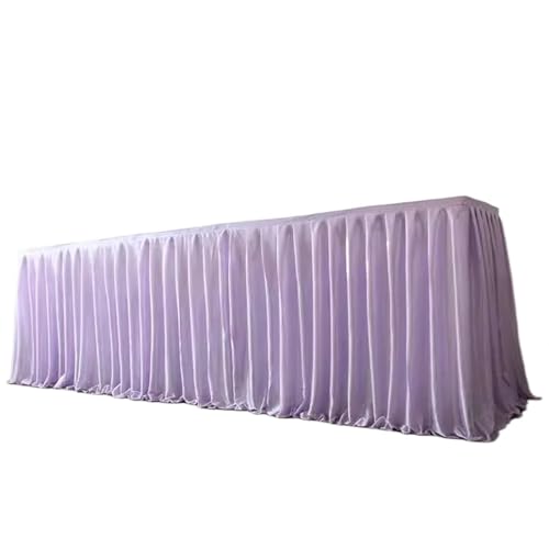 Party-Tischrock, Party-Tischröcke, Tischrock, Hochzeitsfeier, Bankett, Bühne, Chiffon-Tischrock for Tischdecke, Tischrock for Geburtstagsfeier-Dekorationen (rot, H 75 cm x L 300 cm)(Color 2,H50cm x L3 von POTUBI