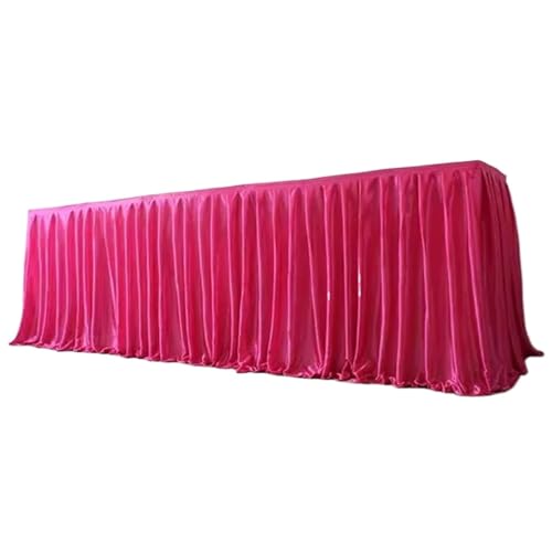 Party-Tischrock, Party-Tischröcke, Tischrock, Hochzeitsfeier, Bankett, Bühne, Chiffon-Tischrock for Tischdecke, Tischrock for Geburtstagsfeier-Dekorationen (rot, H 75 cm x L 300 cm)(Color 7,H75cm x L3 von POTUBI