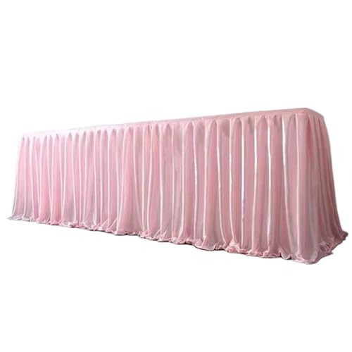 Party-Tischrock, Party-Tischröcke, Tischrock, Hochzeitsfeier, Bankett, Bühne, Chiffon-Tischrock for Tischdecke, Tischrock for Geburtstagsfeier-Dekorationen (rot, H 75 cm x L 300 cm)(Pink,H30cm x L300c von POTUBI