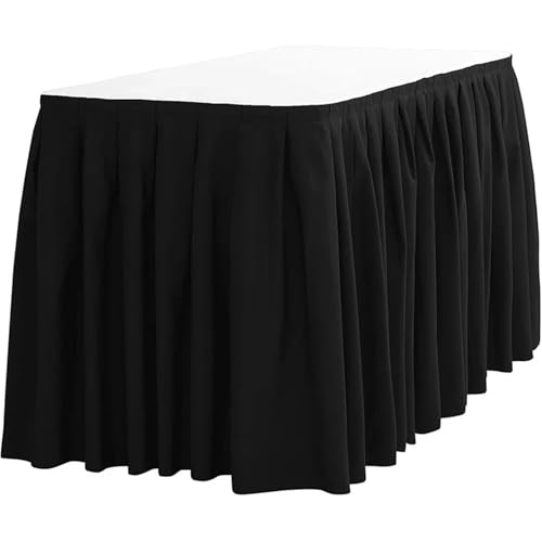 Party-Tischrock, Polyester-Bankett-Tischrock, rechteckige Tischdecke, for Hochzeitsveranstaltungen, Partys, Hoteldekoration, Party-Tischröcke (rot, 3 m lang)(Black,14ft 4.2m Long) von POTUBI