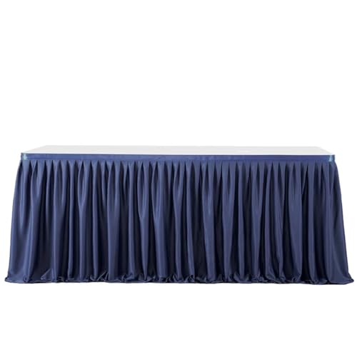 Party-Tischrock, einfarbiger Party-Tischrock, plissierter Dessert-Tischdeckenbezug, Hochzeit, festlicher Tischrock, Home-Tischrock mit Rüschenkante, Party-Tischröcke (Pink, 2,43 m x 77 cm)(Color 1,9FT von POTUBI