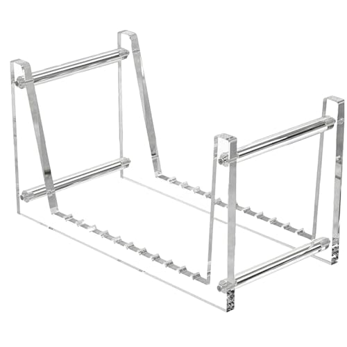 Schallplatten-Aufbewahrungshalter – Aktenhalter aus Acryl | Schallplatten-Organizer-Ständer, for bis zu 30 LPs, Schallplatten-Displayhalter for Bücher, Akten, Alben(Transparent) von POTUBI