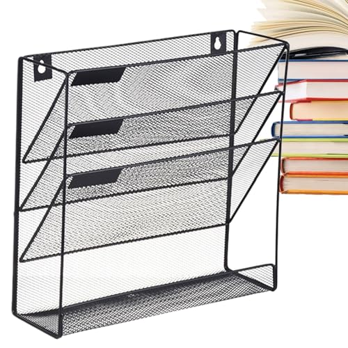 Wandregal for Wandzeitschriften – Hängender Wandaktenhalter, Aktenregal fürs Büro | Aufbewahrung von Papierdokumenten, Bürodokumenten-Organizer, wirtschaftlicher Papier-Organizer(Black) von POTUBI
